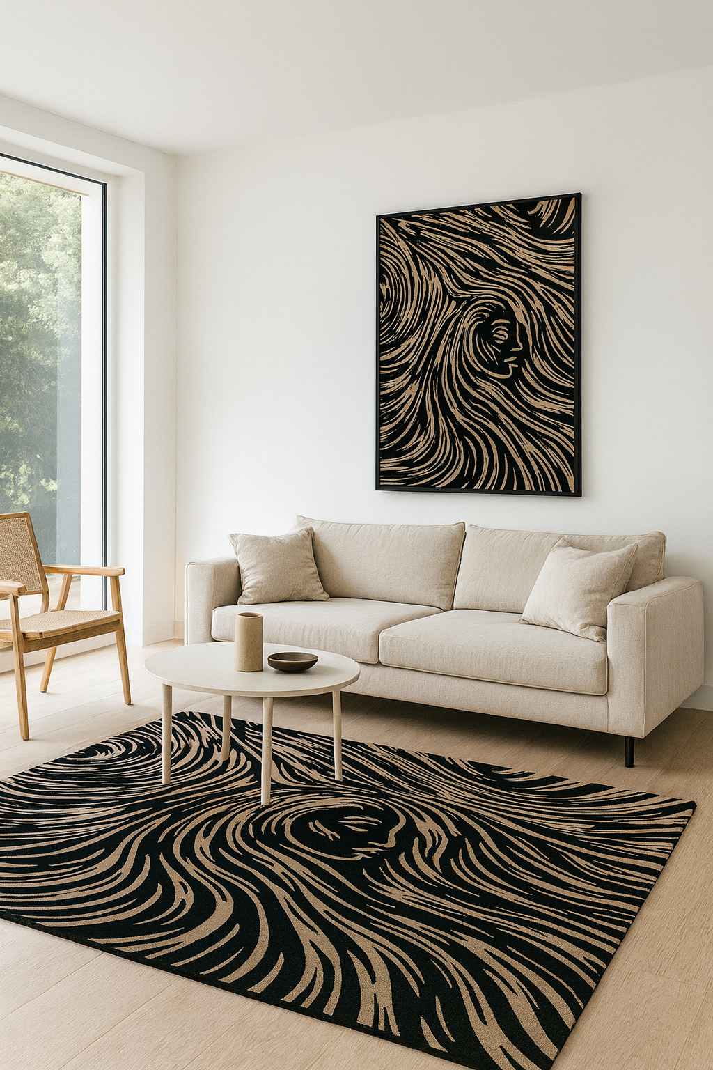 Surreal Wool Silk Rug