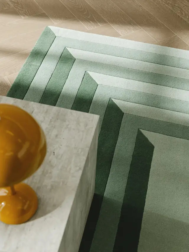 Frame Hand Tufted Wool Rug - Green