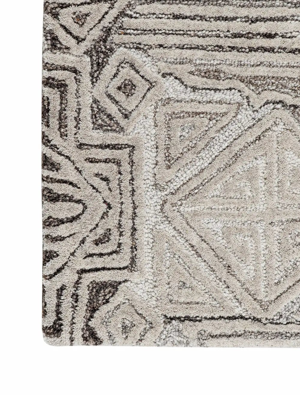 textured tufted wool rug corner