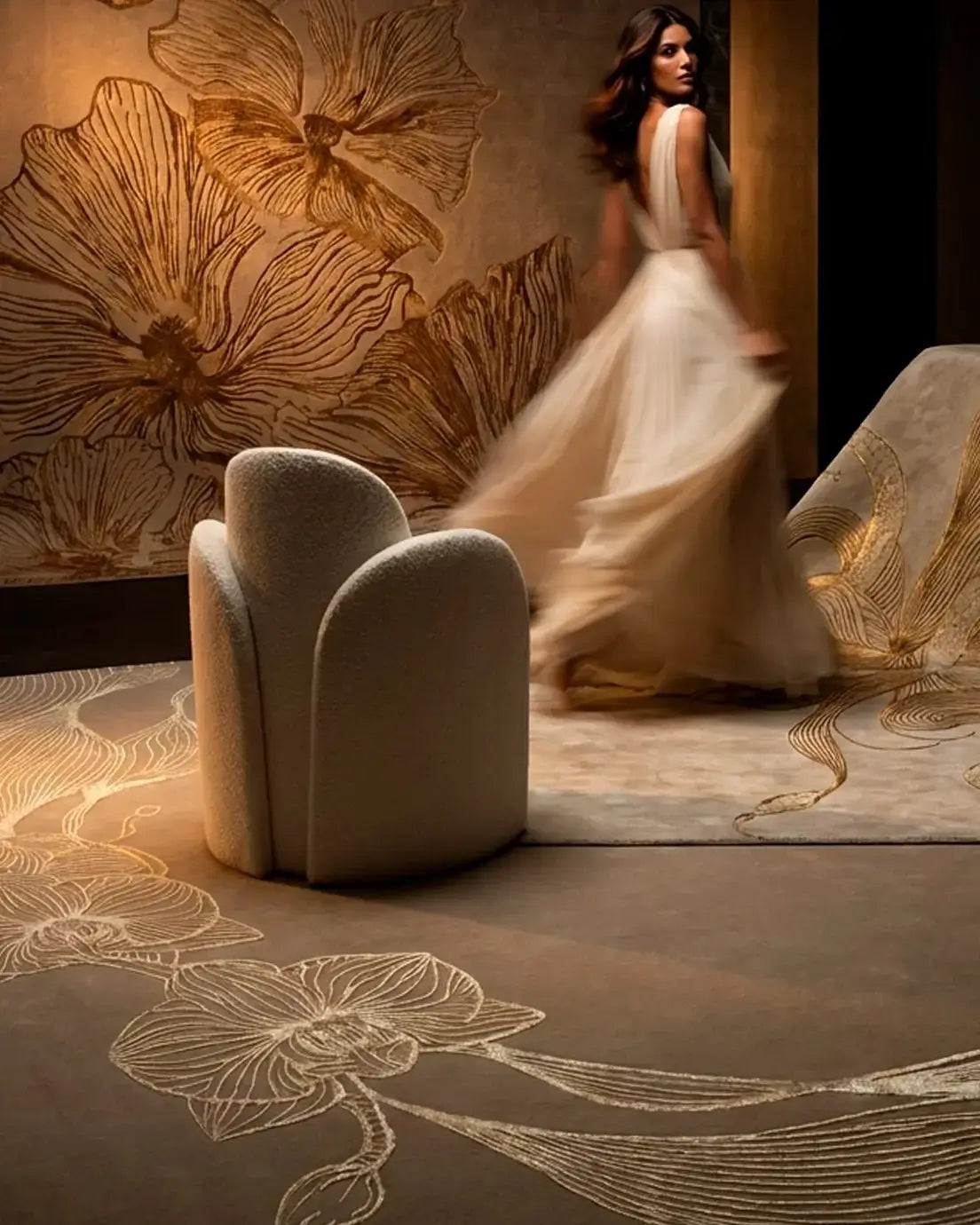 designer hand tufted wool silk area rug