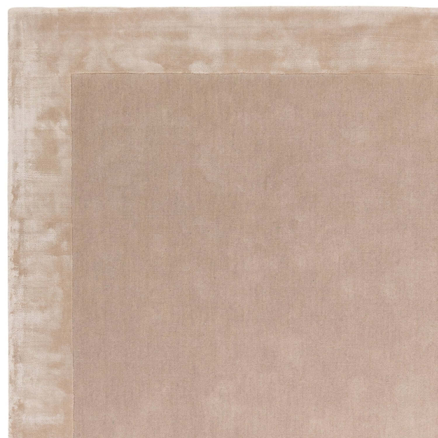 beige wool rug with viscose border