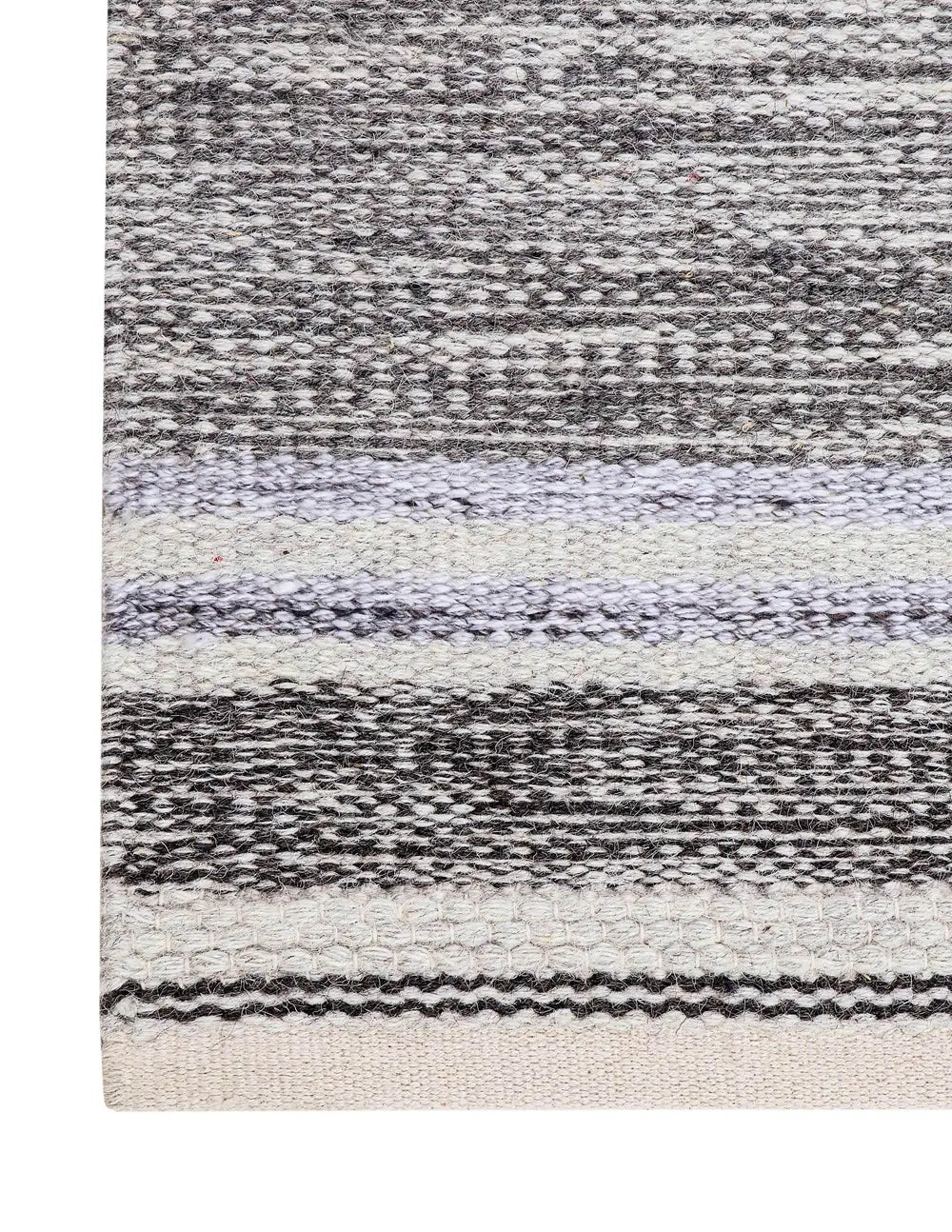 flatweave wool area rug corner