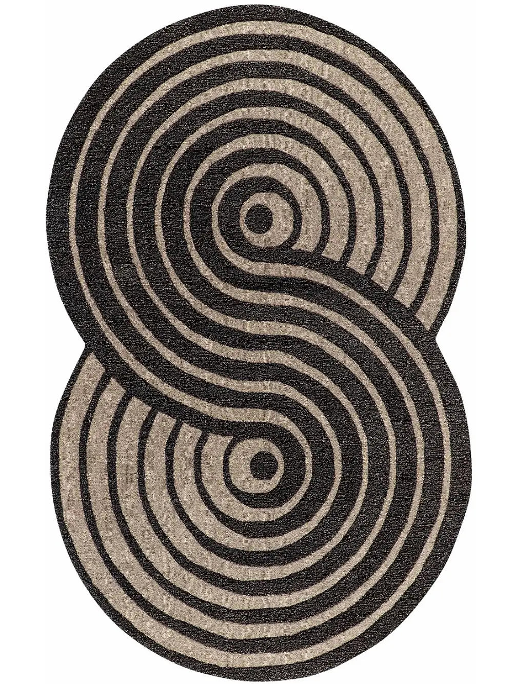 tufted wool rug with infinite loop circle