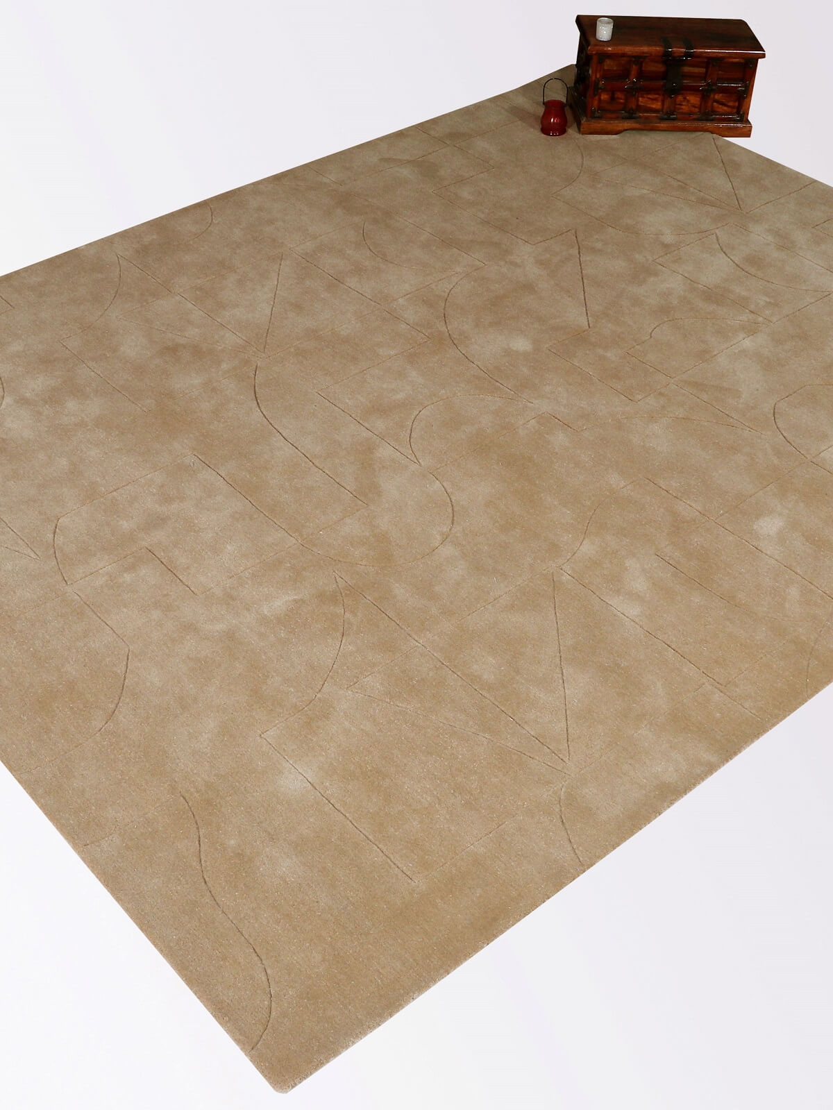 dark beige wool area rug