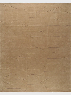 dark beige hand tufted wool area rug