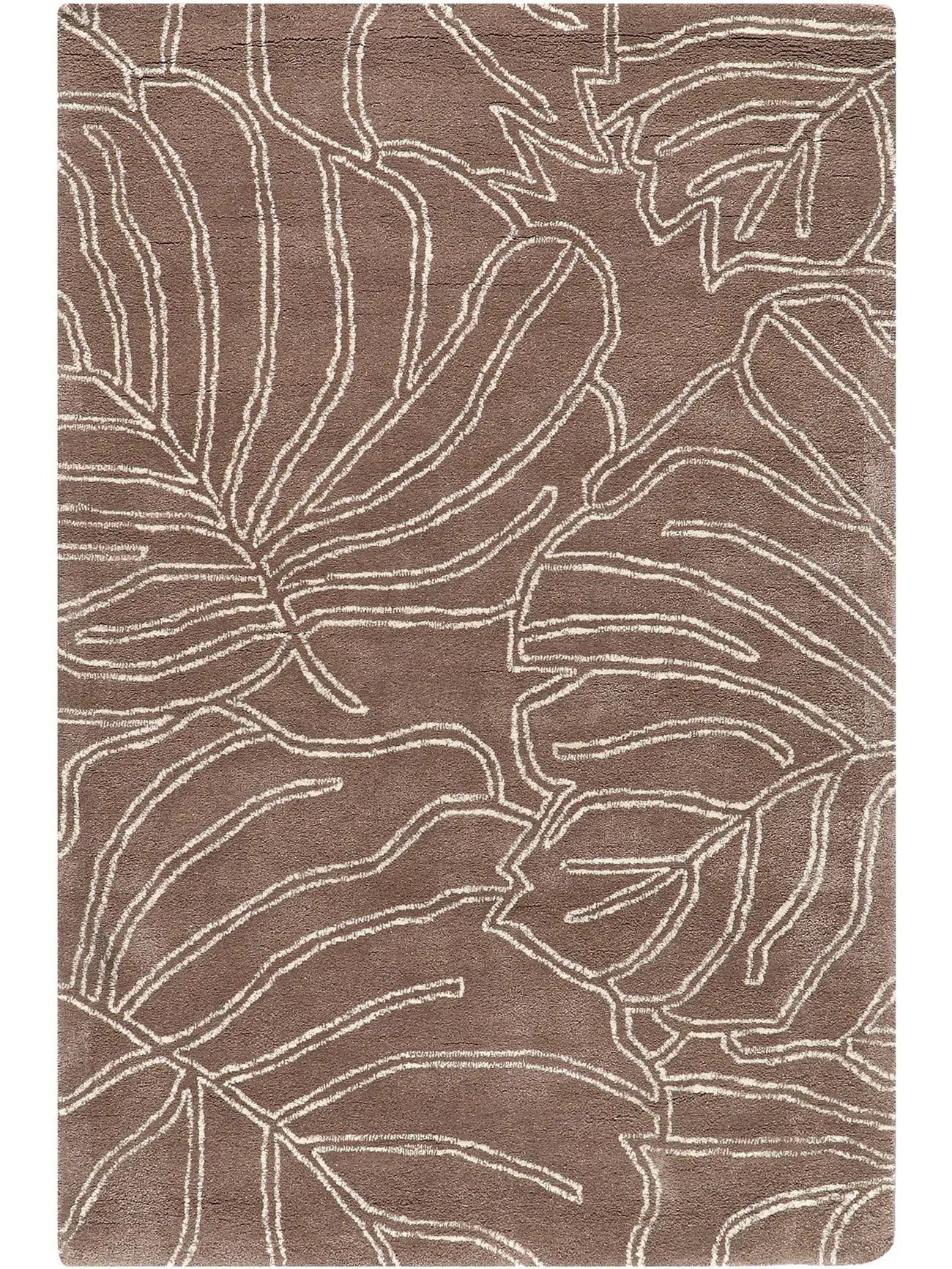 leaf pattern area rug, hand tufted by artisans of panipat