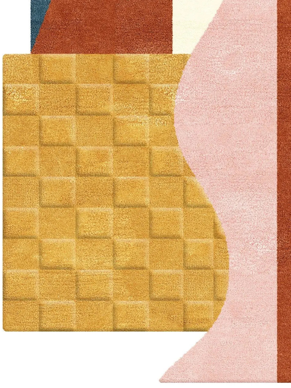 Textured hand tufted wool area rug