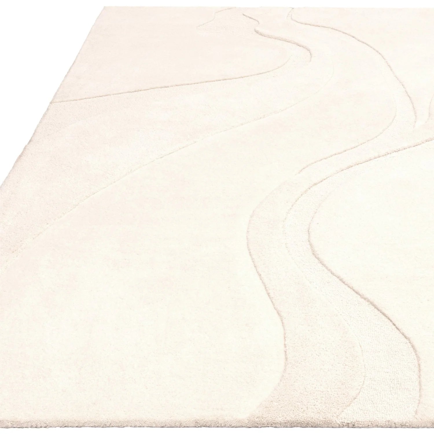 minimalist beige wool carpet