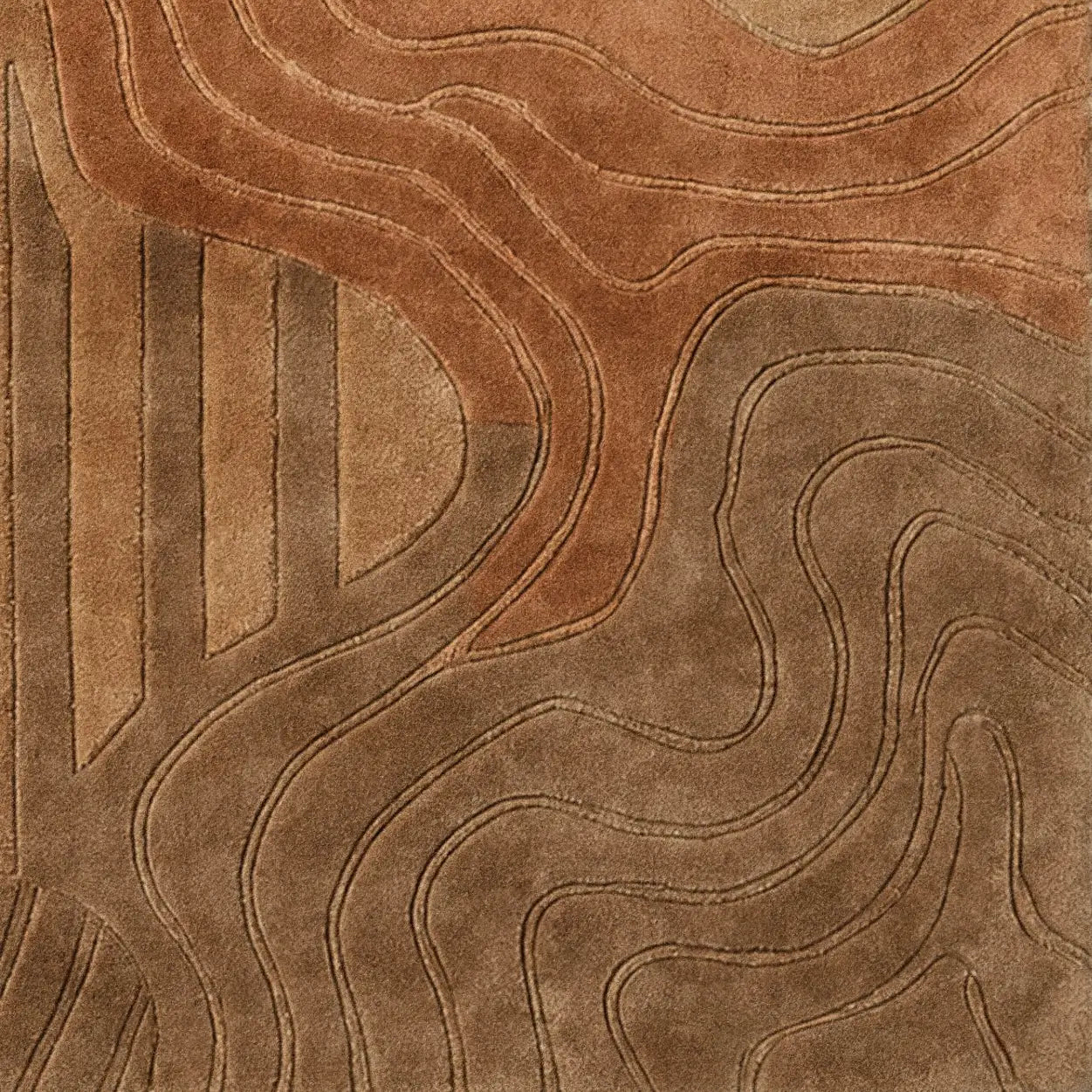 tufted wool rug corner close up