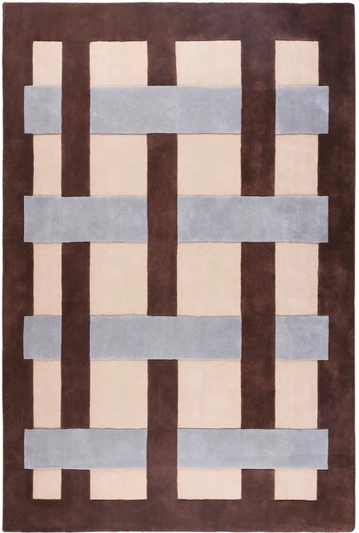 geometric area rug hand tufted with NZ wool