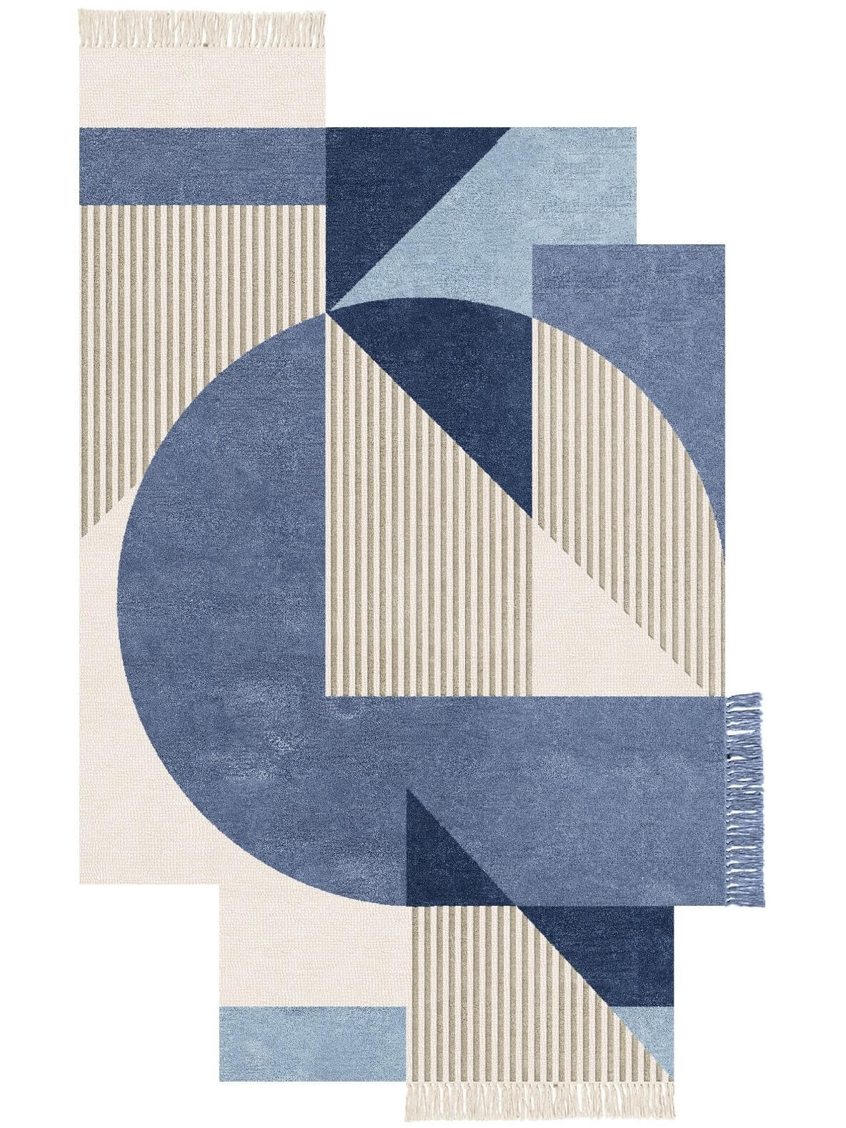 Geometric patterned modern wool rug