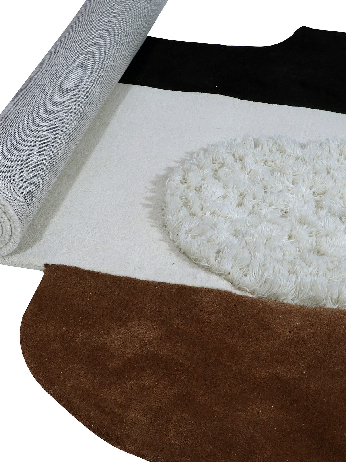 close view of tufted wool area rug