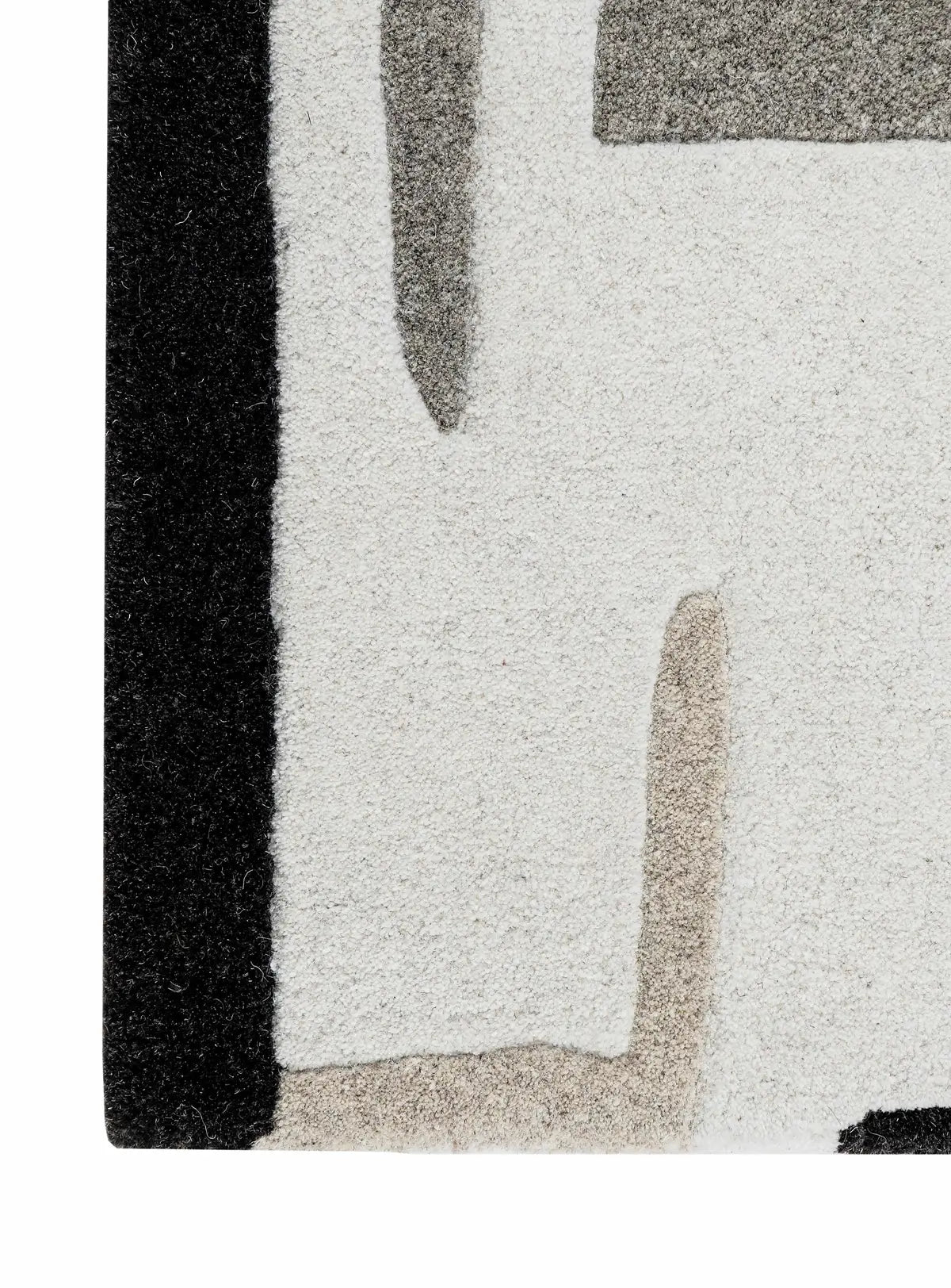 knobs tufted wool rug corner