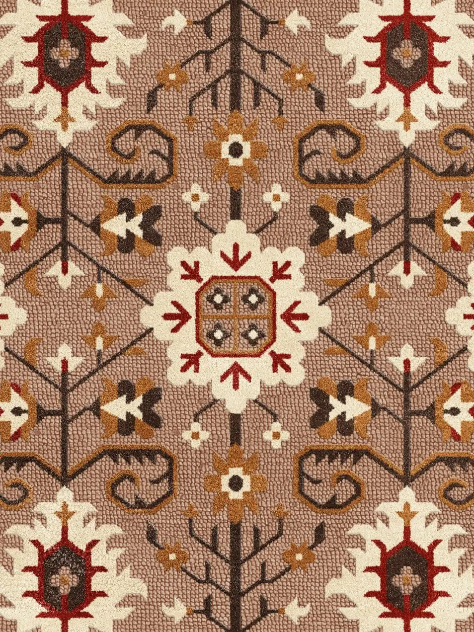 patterned wool rug with intricate traditional designs