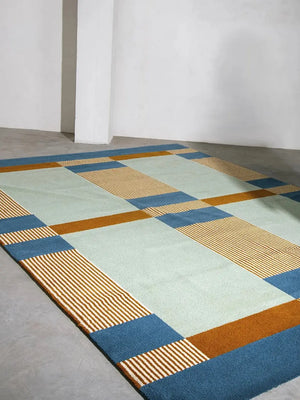 geometry hand tufted wool rug