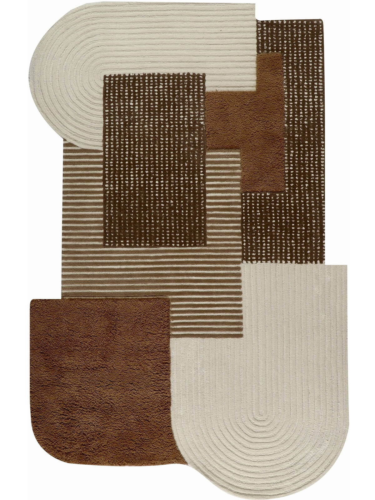 hand tufted wool area rug with geometric pattern block design