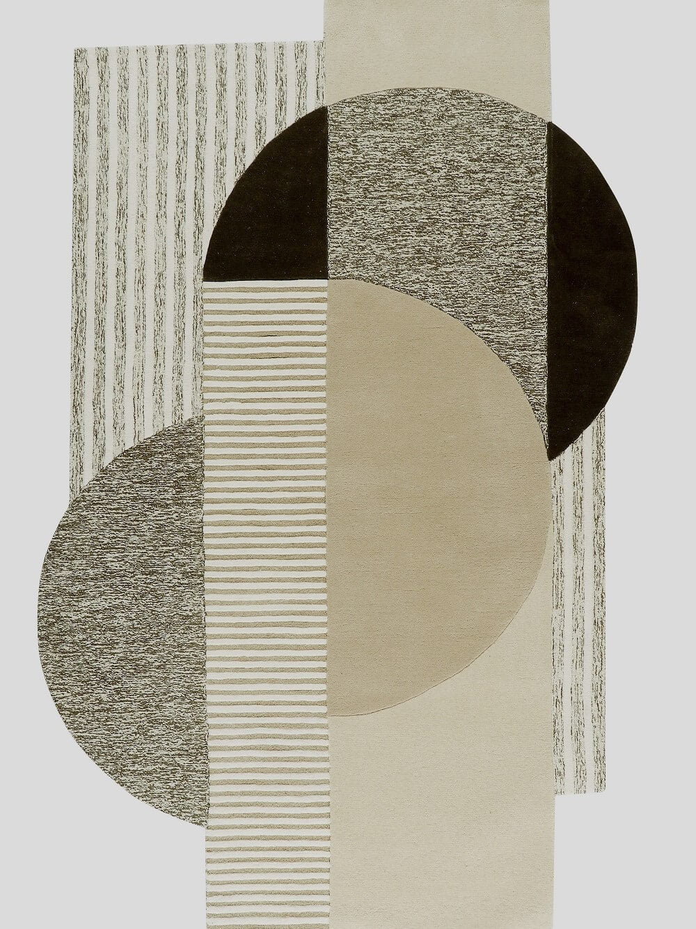 hand tufted geometric patterned wool rug