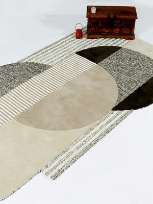 hand tufted shaped wool area rug