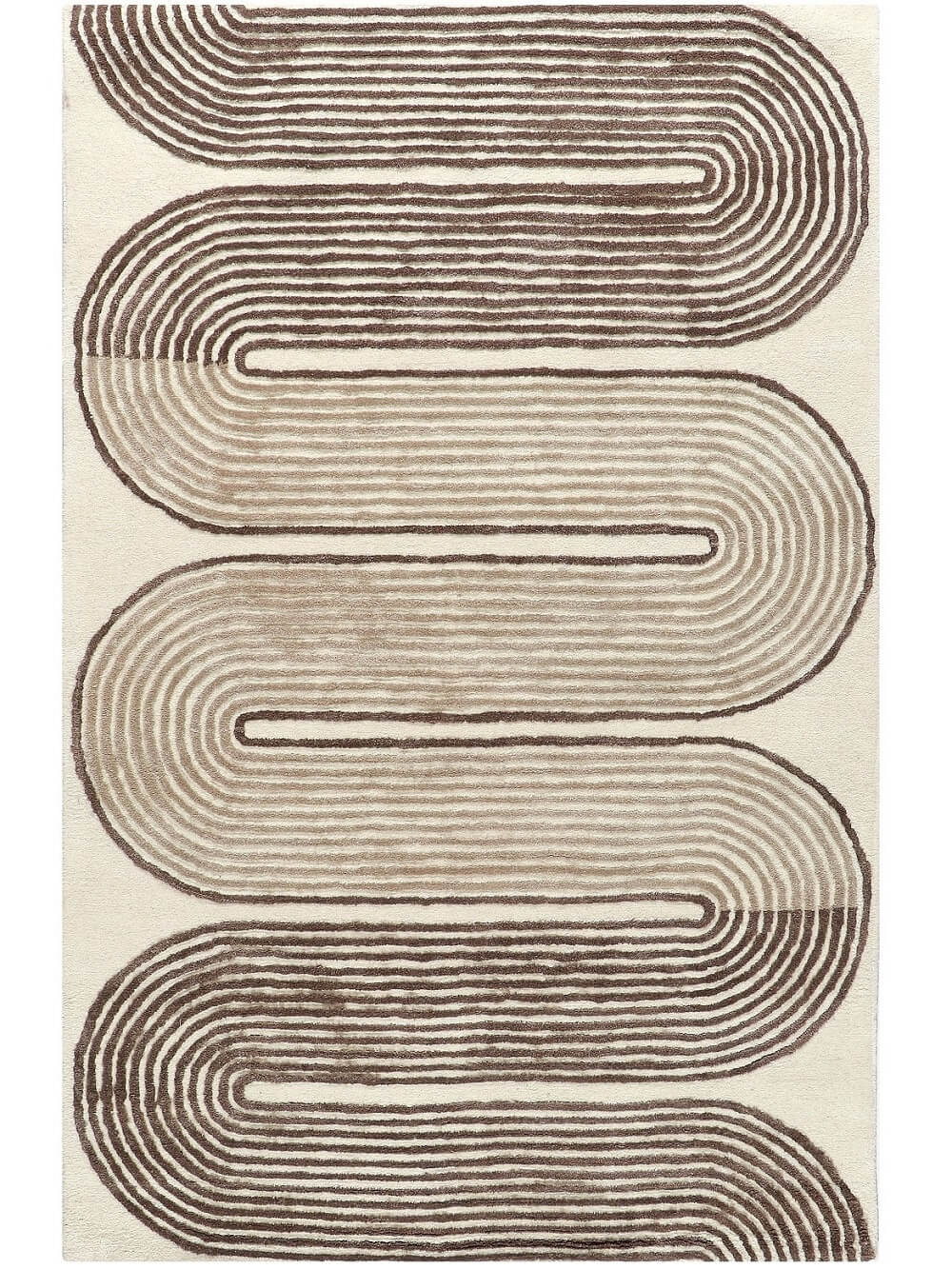 hand tufted wool rug in beige