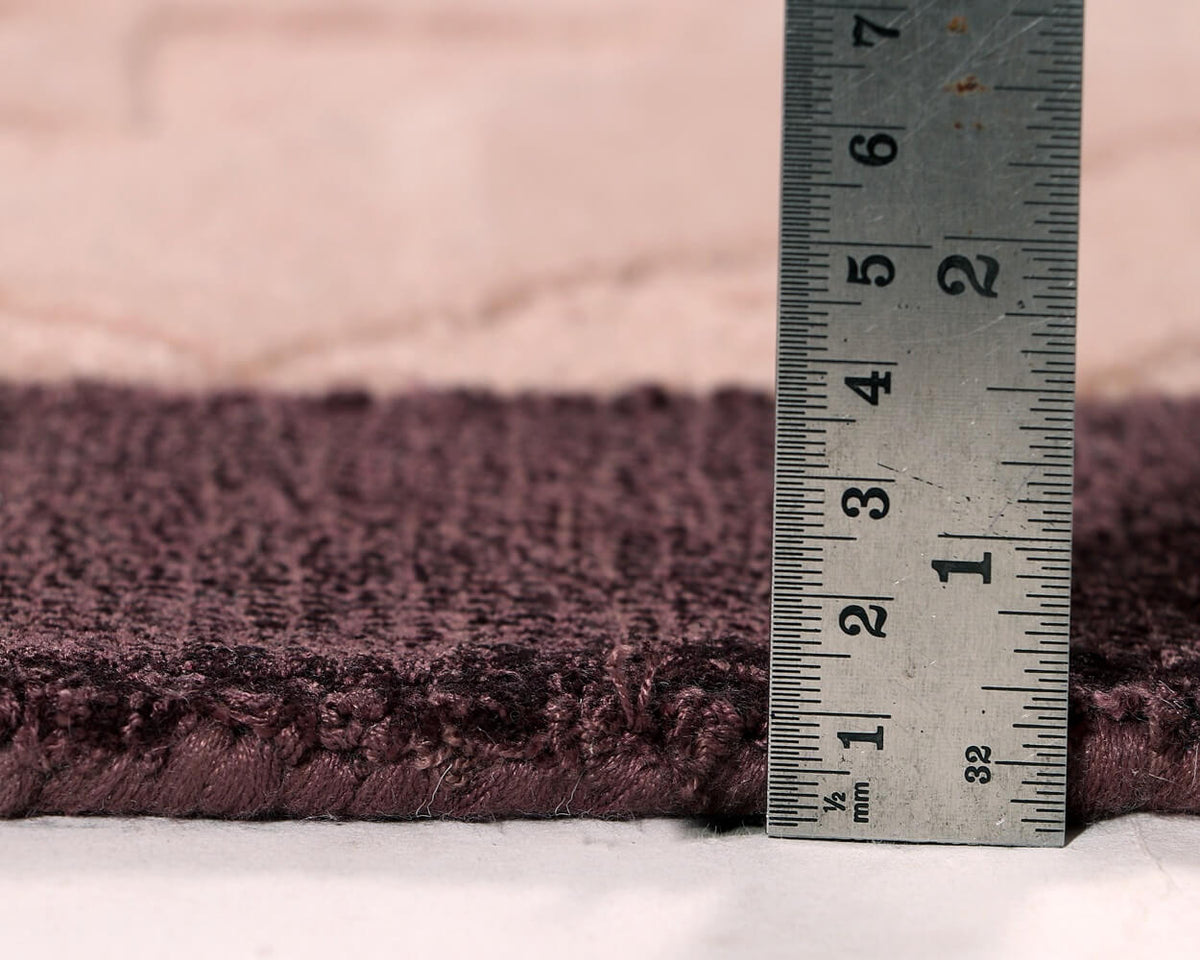 pile height of opulent hand tufted carpet