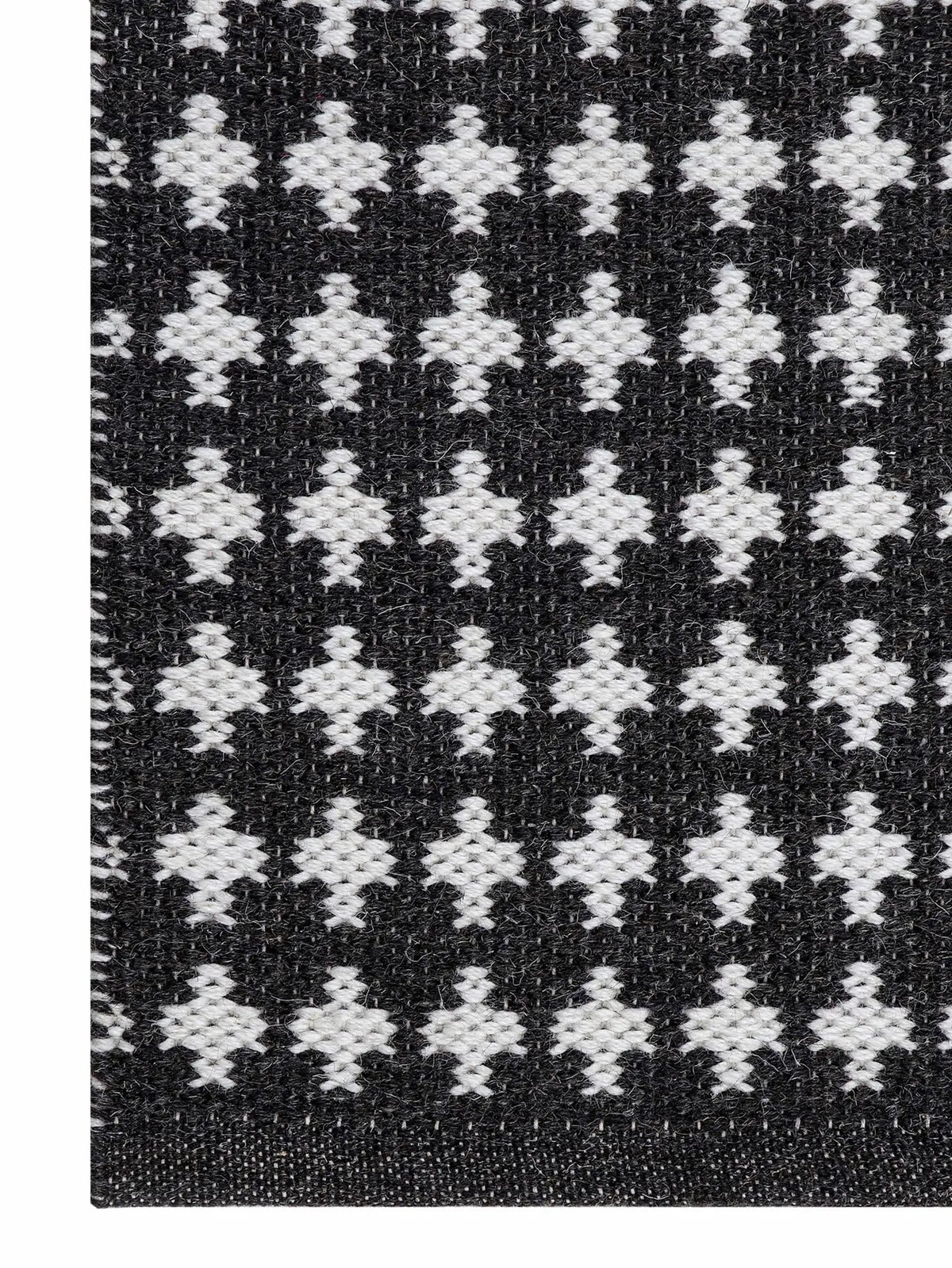 PET fiber rug corner close up