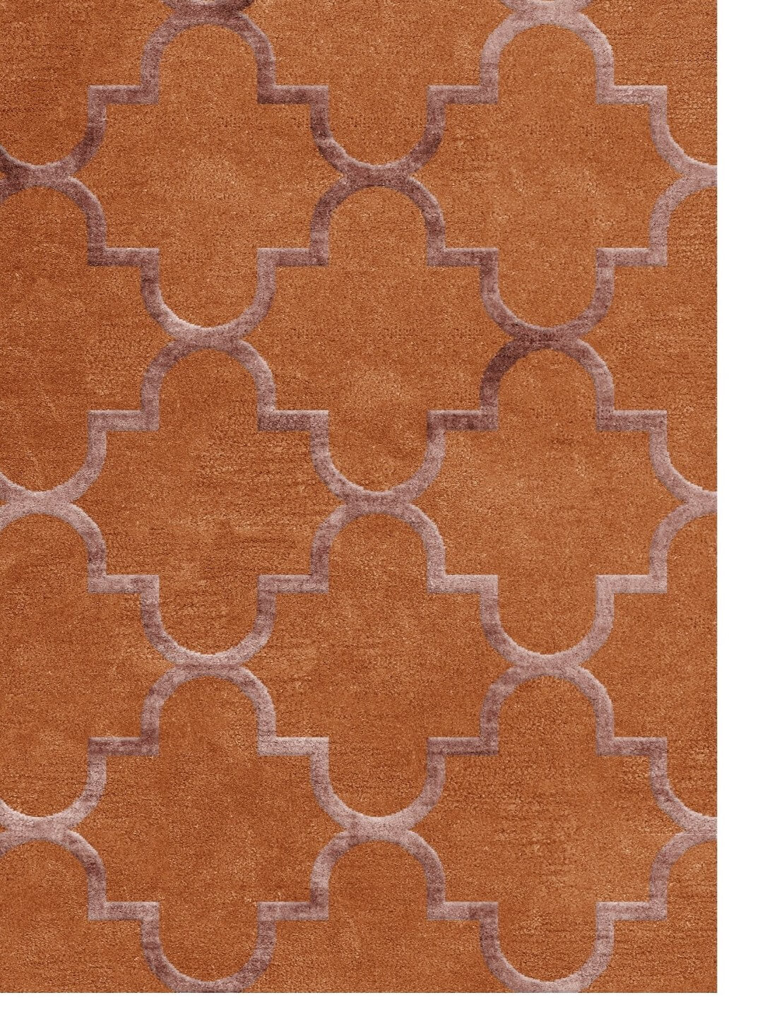 hand tufted geometric pattern rug in amber colour