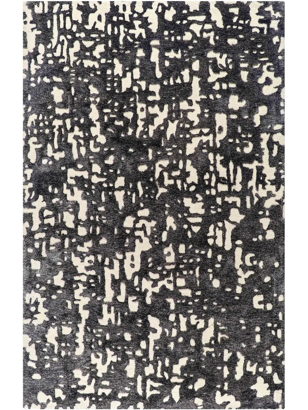 textures hand tufted wool and viscose area rug in black and beige