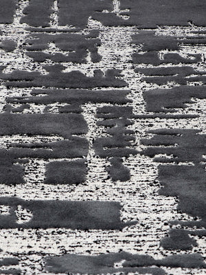 Close-up of a hi low textured wool rug