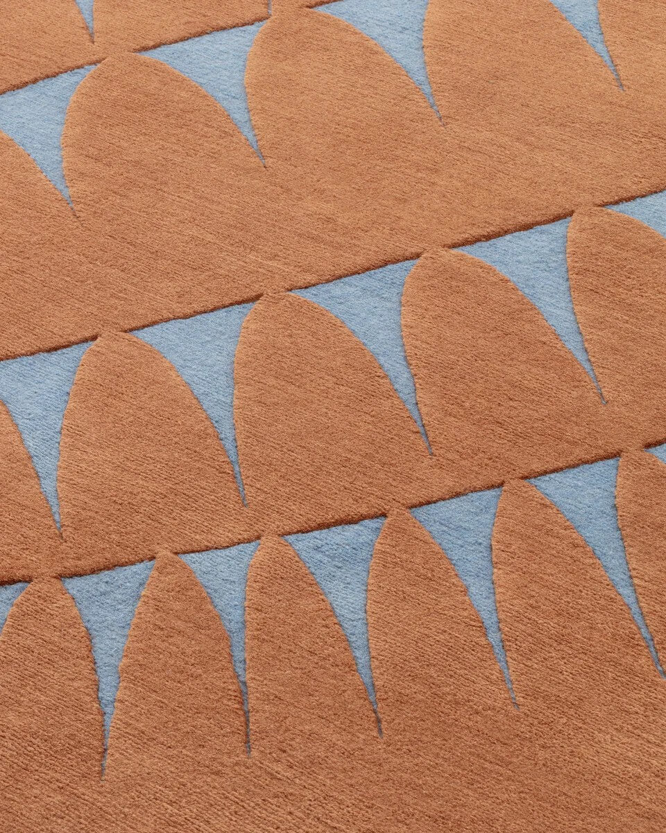 close up of hand tufted textured rug