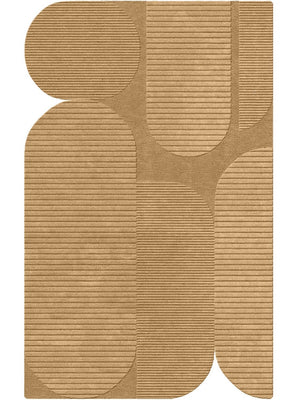 brown tufted wool rug shaped