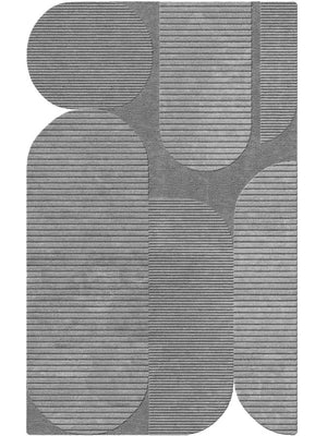 tufted wool rug in dark grey color