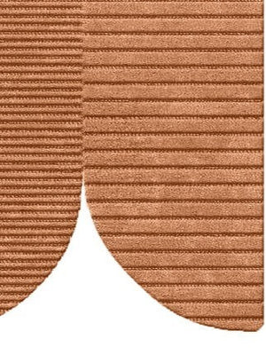 shaped wool rug in rust color
