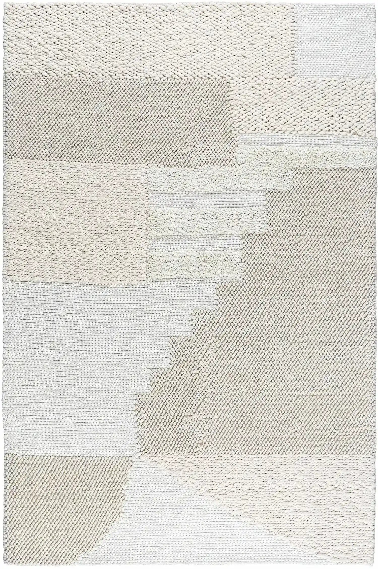 Textured area rug with geometric pattern in neutral colors