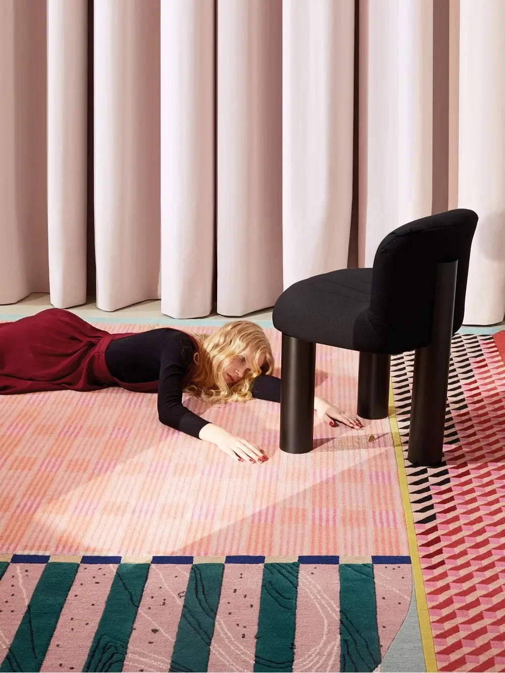 modern geometric patterned hand tufted wool rug