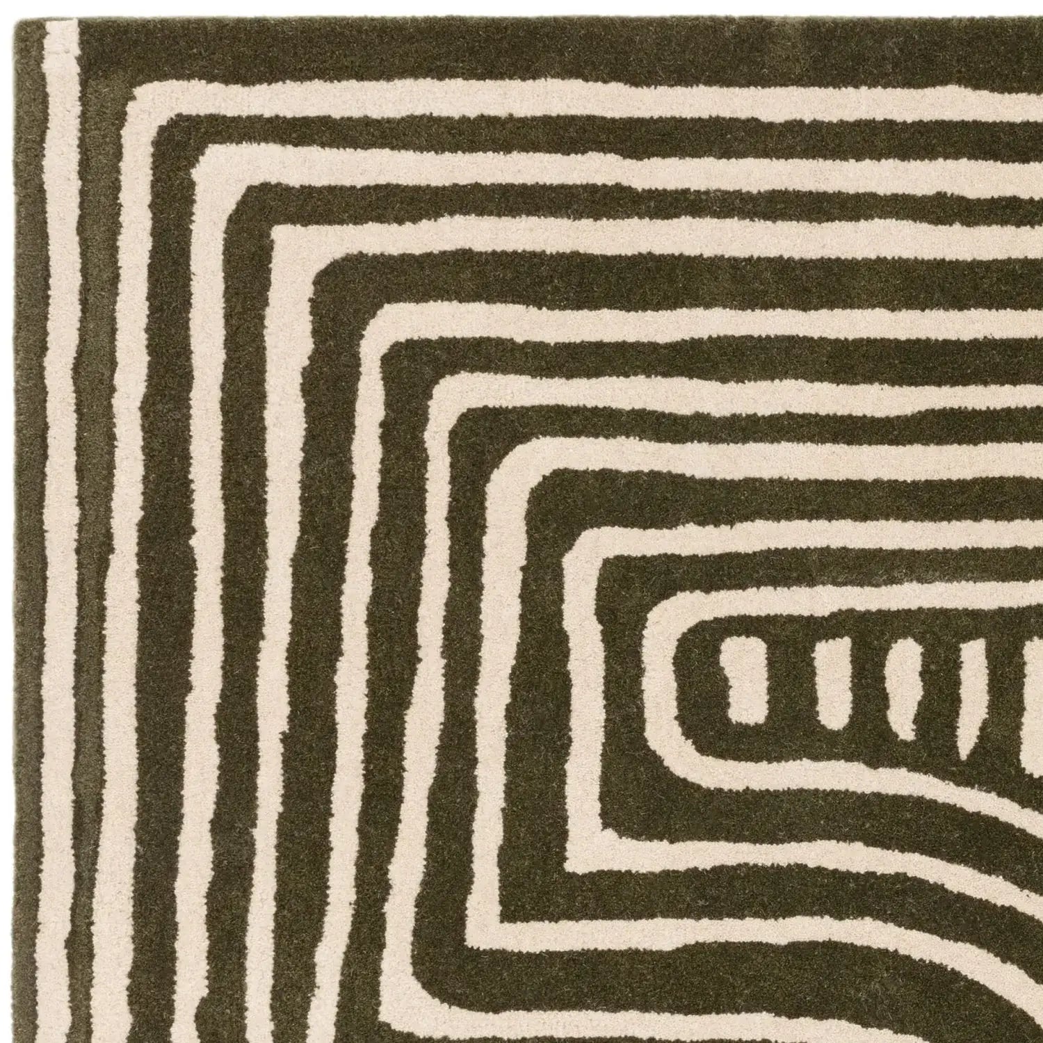 Close-up of a tufted wool rug