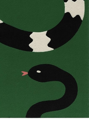 green hand tufted rug made with NZ wool