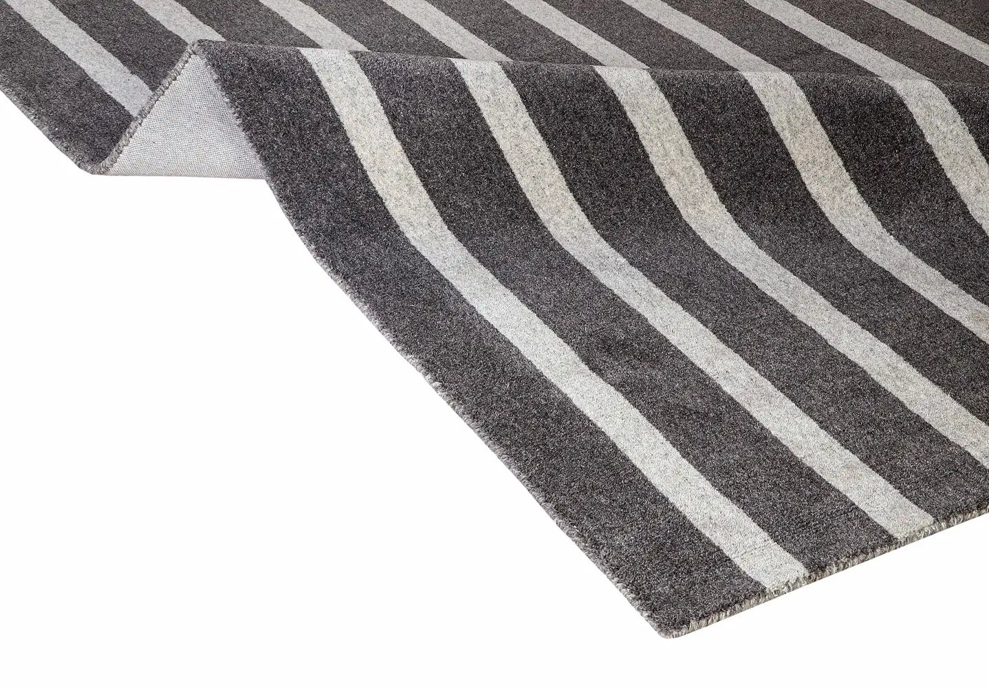 grey striped wool area rug