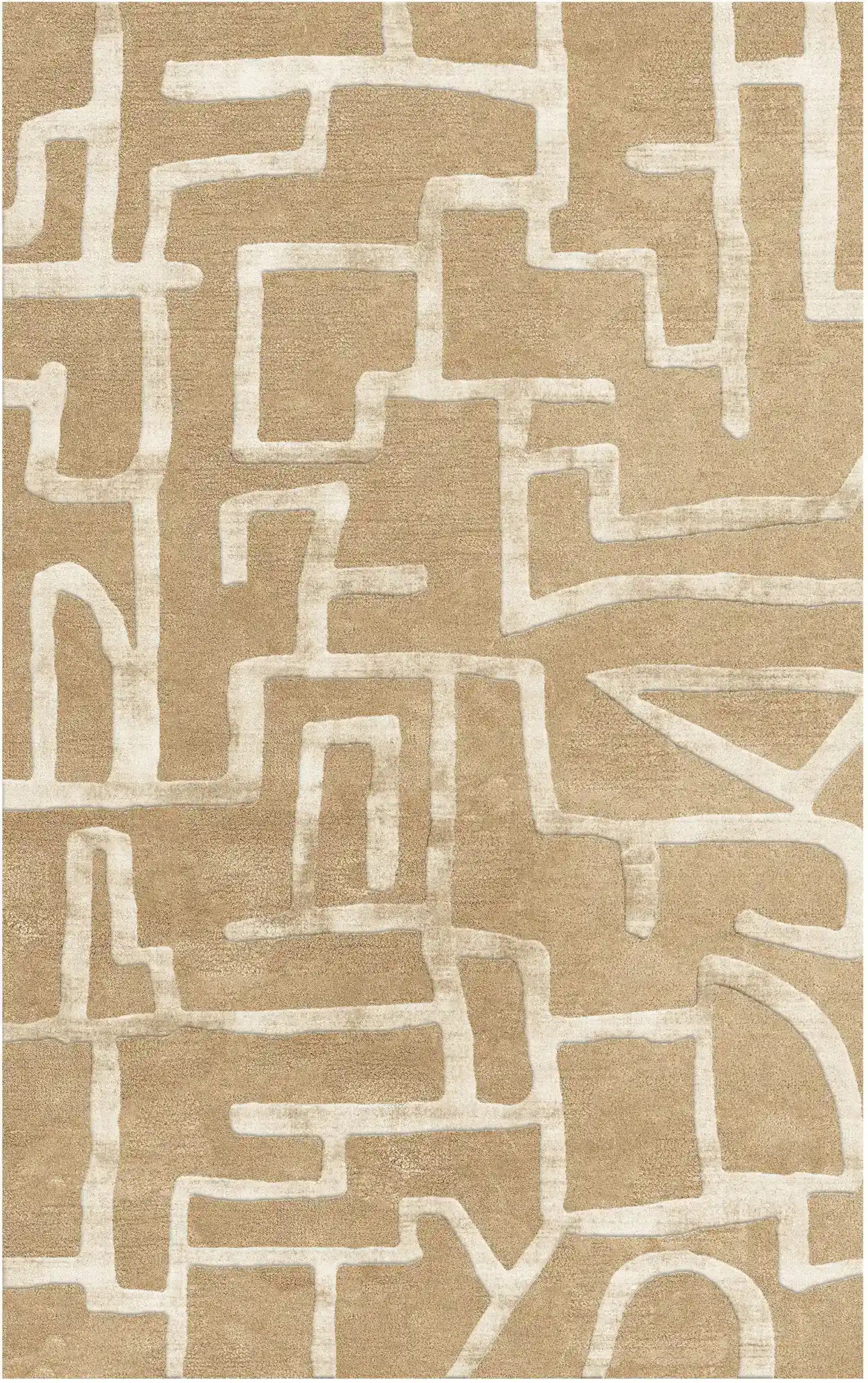 modern area rug hand tufted with wool and viscose