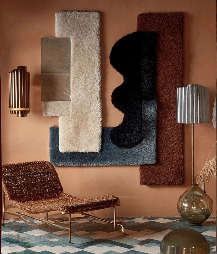 designer shaped wall rug