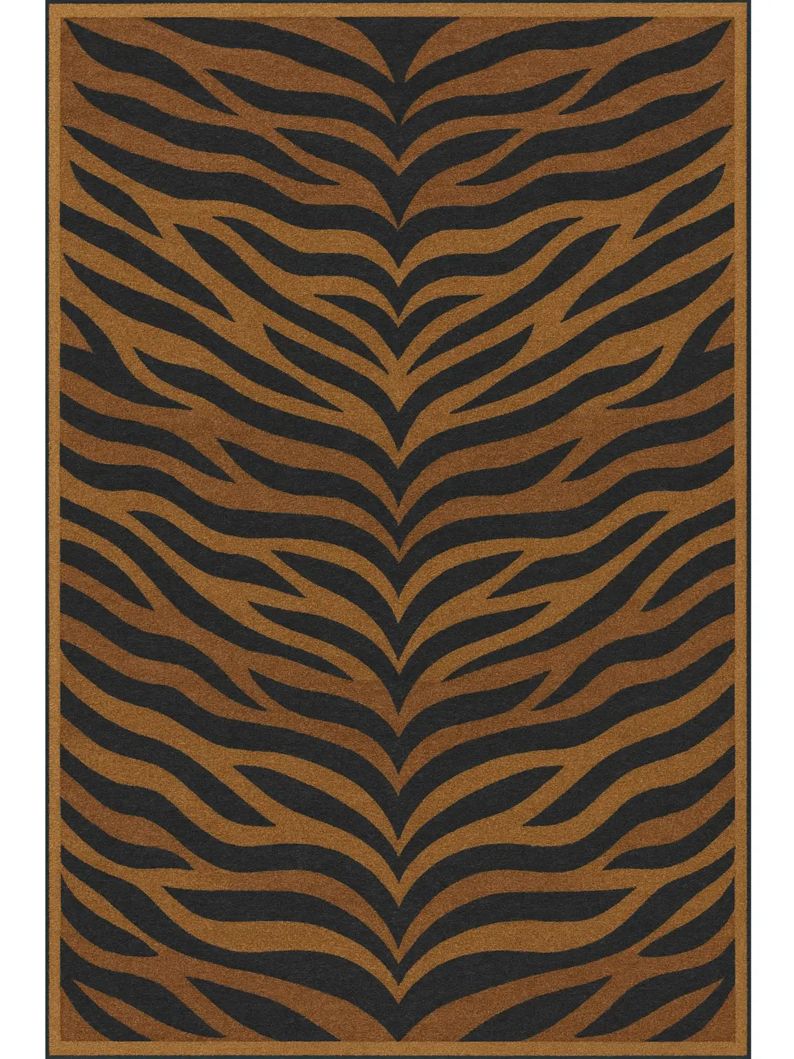 hand tufted wool rug with tiger stripe pattern