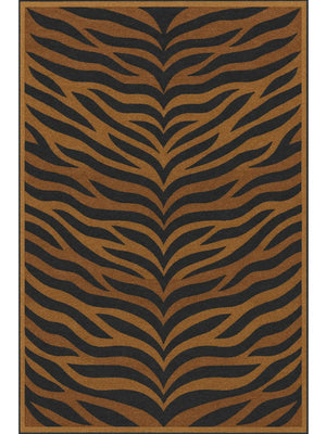 hand tufted wool rug with tiger stripe pattern